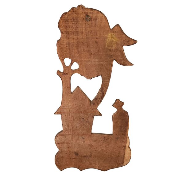 Hand-Carved Polynesian Wooden Wall Art Decor Hut Palm Tree Farmer Scene - Picture 4 of 6